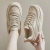 کتونی اسپرت لژدار ترند زنانه کرم Women’s Trend Platform Cream Sneakers کتونی اسپرت لژدار ترند زنانه کرم Women’s Trend Platform Cream Sneakers