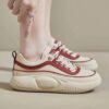 کتونی اسپرت لژدار خاص زنانه کرم قرمز Women’s Premium Platform Cream Red Sneakers کتونی اسپرت لژدار خاص زنانه کرم قرمز Women’s Premium Platform Cream Red Sneakers