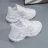 کتونی اسپرت لژدار طبی زنانه مافیایی تمام سفید Women’s Mafia Style White Sneakers