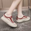 کتونی اسپرت لژدار خاص زنانه کرم قرمز Women’s Premium Platform Cream Red Sneakers کتونی اسپرت لژدار خاص زنانه کرم قرمز Women’s Premium Platform Cream Red Sneakers