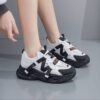 کتونی اسپرت لژدار طبی زنانه مافیایی مشکی سفید Women’s Mafia Style Black White
