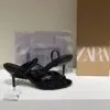 صندل پاشنهدار زنانه زارا مشکی گیپوری صندل پاشنهدار زنانه زارا مشکی گیپوری
