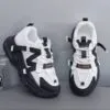 کتونی اسپرت لژدار طبی زنانه مافیایی مشکی سفید Women’s Mafia Style Black White - تصویر 4