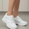 کتونی اسپرت لژدار فانتزی سفید نقرهای ورنی Women’s Platform Fashion White Silver Patent Sneakers کتونی اسپرت لژدار فانتزی سفید نقرهای ورنی Women’s Platform Fashion White Silver Patent Sneakers - تصویر 2