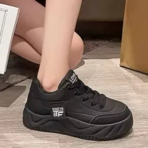 کتونی لژدار فشن زنانه مدل لاو مشکی Women’s Love Platform Fashion Black Sneakers کتونی لژدار فشن زنانه مدل لاو مشکی Women’s Love Platform Fashion Black Sneakers
