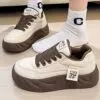 کتونی لژدار اسپرت زنانه مدل لاو کرم قهوهای Women’s Love Platform Sneakers Cream Brown کتونی لژدار اسپرت زنانه مدل لاو کرم قهوهای Women’s Love Platform Sneakers Cream Brown - تصویر 2