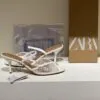 صندل پاشنهدار زنانه زارا سفید گیپوری صندل پاشنهدار زنانه زارا سفید گیپوری