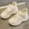 کتونی لژ مخفی لژدار زنانه رویه تنفسی کرم Women’s Hidden Platform Breathable Cream Sneakers کتونی لژ مخفی لژدار زنانه رویه تنفسی کرم Women’s Hidden Platform Breathable Cream Sneakers - تصویر 2