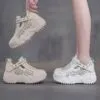 کتونی لژ مخفی لژدار زنانه رویه تنفسی کرم Women’s Hidden Platform Breathable Cream Sneakers کتونی لژ مخفی لژدار زنانه رویه تنفسی کرم Women’s Hidden Platform Breathable Cream Sneakers - تصویر 4