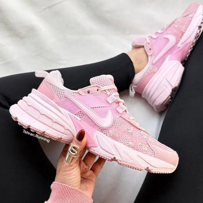 کتونی نایک V2K صورتی گلدار -Nike V2K RUNNING