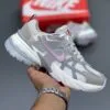 نایک وی تو کی ران طوسی سفید صورتی Nike V2K Run Sail Pink Foam Sail College Grey HV5997-161