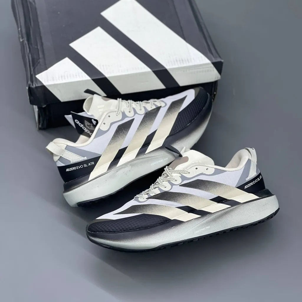 آدیداس آدیزیرو ایوو اسال ایتیآر بژ مشکی طوسی adidas Adizero Evo SL ATR Beige Black KK0309 آدیداس آدیزیرو ایوو اسال ایتیآر بژ مشکی طوسی adidas Adizero Evo SL ATR Beige Black KK0309