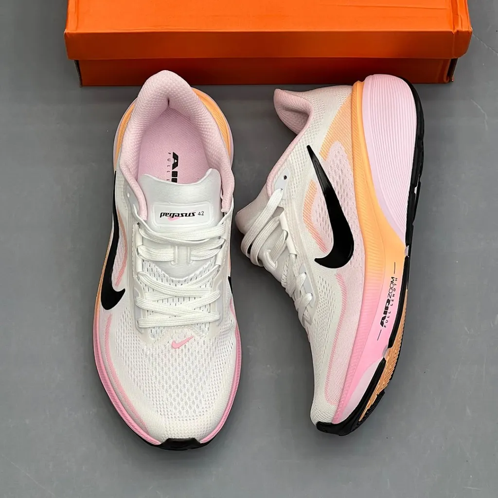 نایک ایر زوم پگاسوس صورتی سفید نارنجی Nike Air Zoom Pegasus 42 نایک ایر زوم پگاسوس صورتی سفید نارنجی Nike Air Zoom Pegasus 42