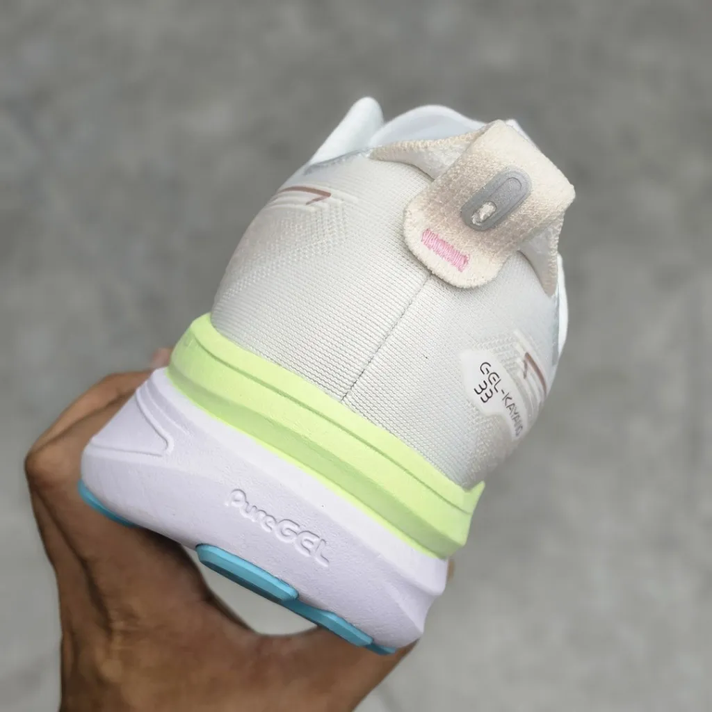 اسیکس ژل کایانو سفید لیمویی صورتی آبی ASICS GEL-KAYANO 33