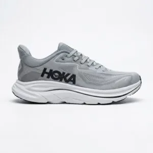 کفش هوکا کلیفتون 10 طوسی سفید مشکی Hoka Clifton 10