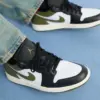 کتونی ایرجردن 1 مشکی زیتونی-  Air Jordan 1 low olive