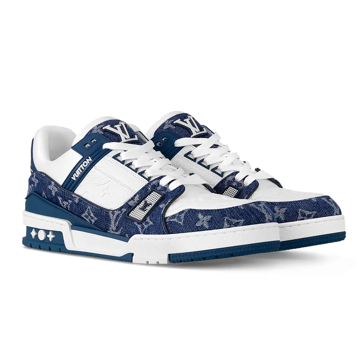 کتونی لوئی ویتون سفید سرمه ای-Louis Vuitton Trainer