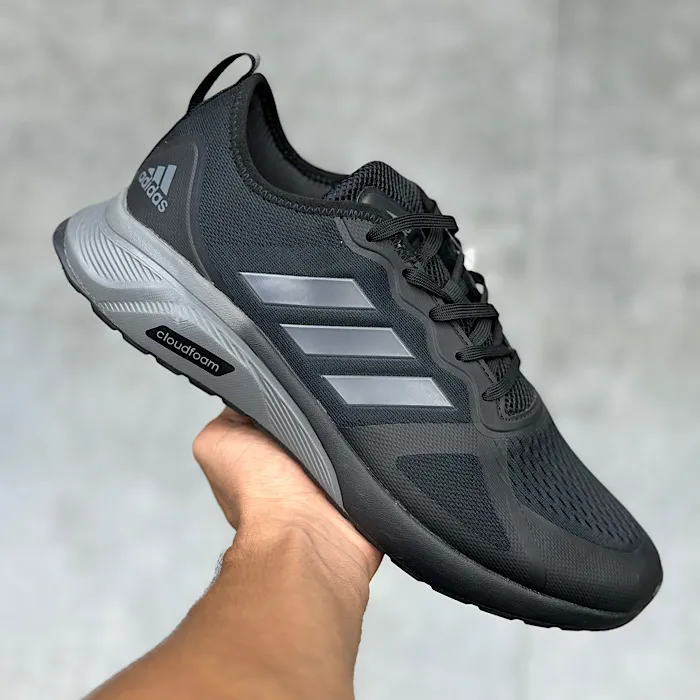 کتونی آدیداس کلاودفوم مشکی طوسی- Cloudfoam Adidas