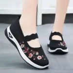 صندل زنانه طبی گلدار مشکی