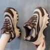 کفش لژدار زنانه فانتزی مدل پاندا قهوه‌ای کرم