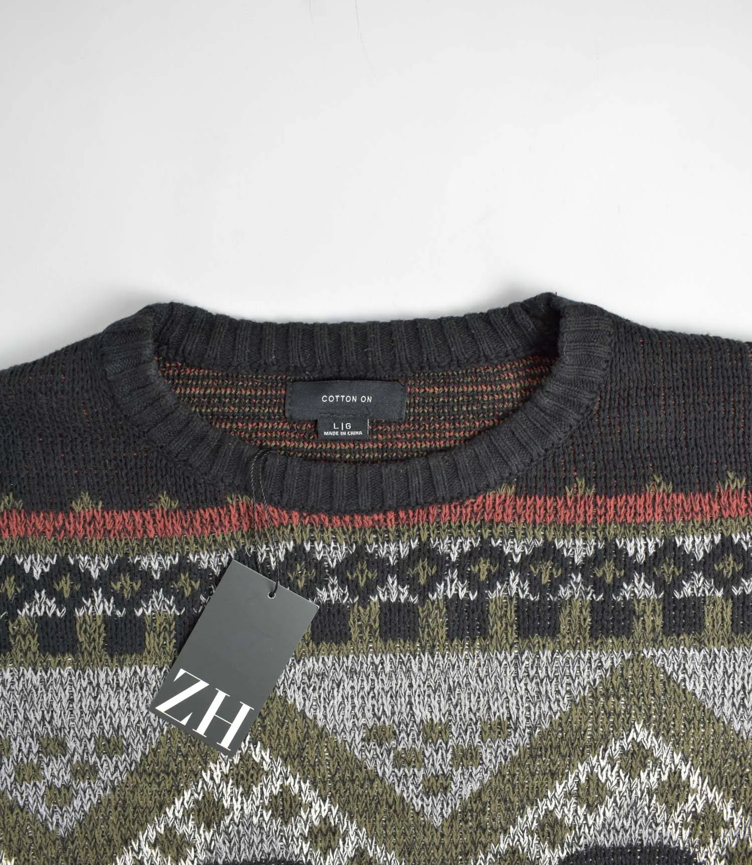 بافت وینتیج مشکی چند رنگ Cotton On بافت وینتیج مشکی چند رنگ Cotton On