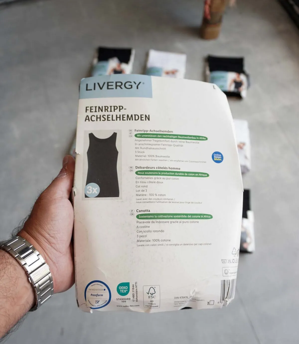 پک ۳ عددی رکابی مشکی Livergy