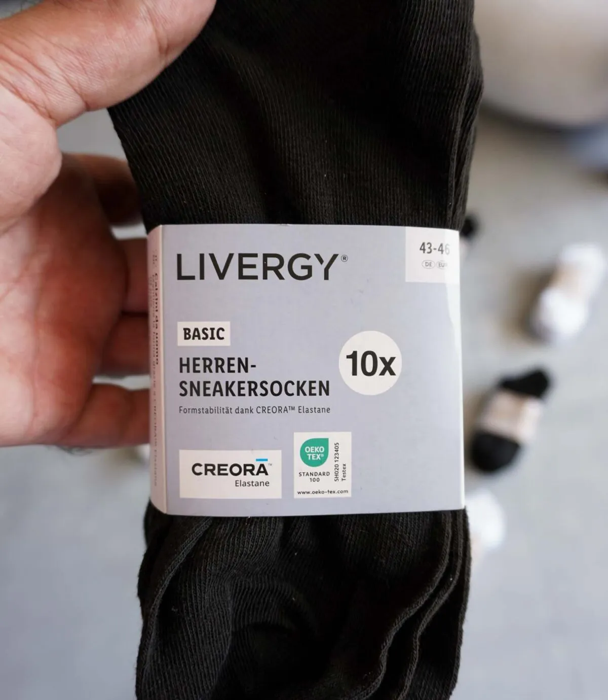پک ۱۰ جفتی جوراب مچی مردانه مشکی Livergy