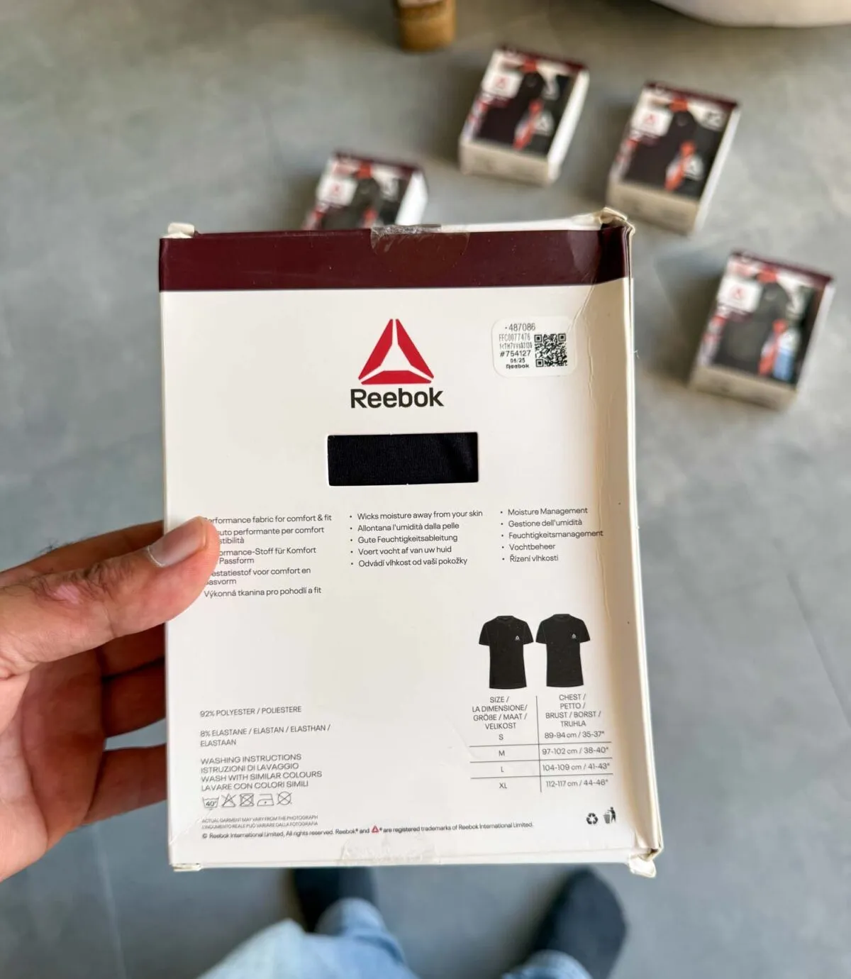 پک دو عددی تیشرت ورزشی مشکی Reebok
