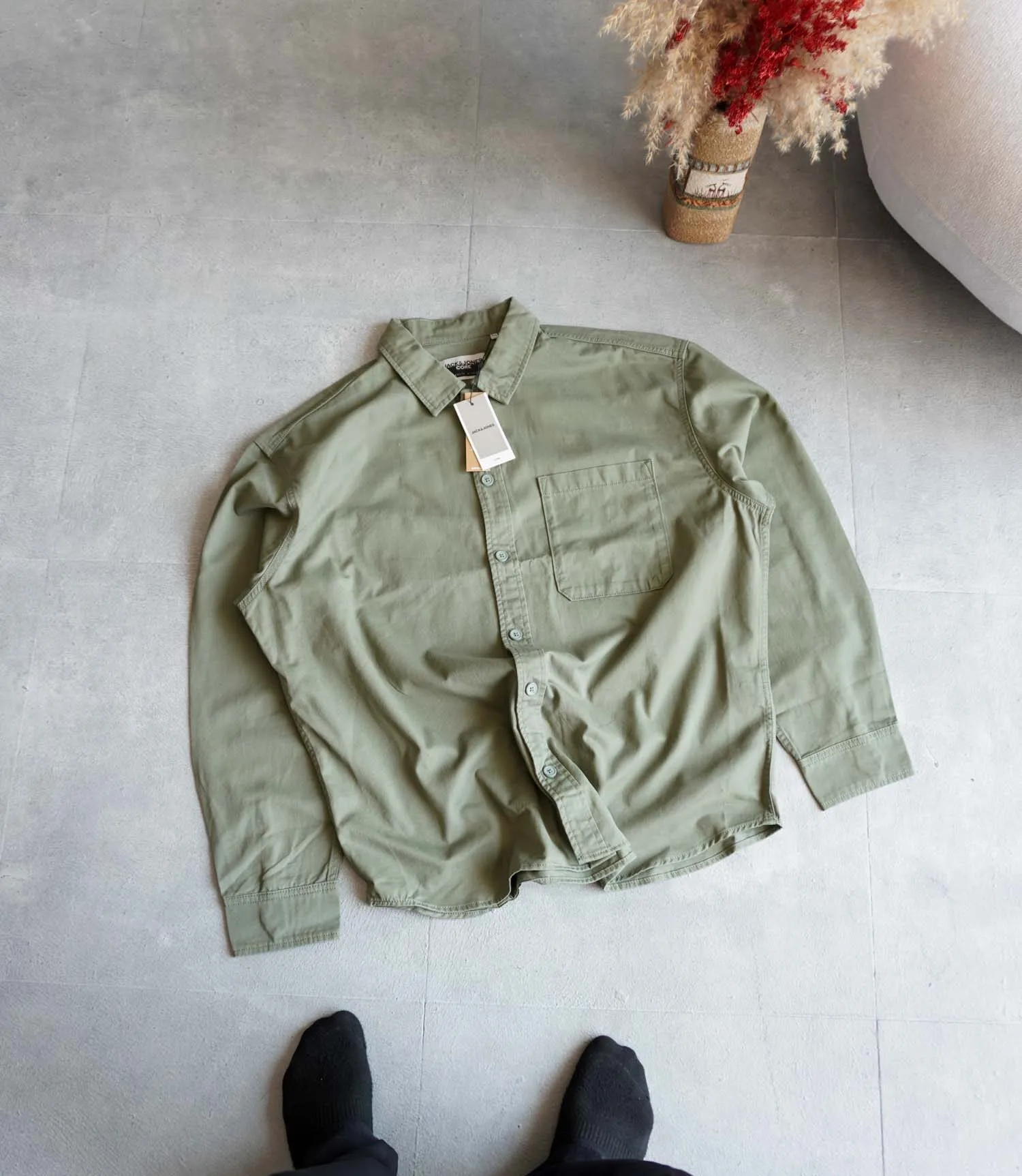 پیراهن کتان سبز Jack&Jones پیراهن کتان سبز Jack&Jones