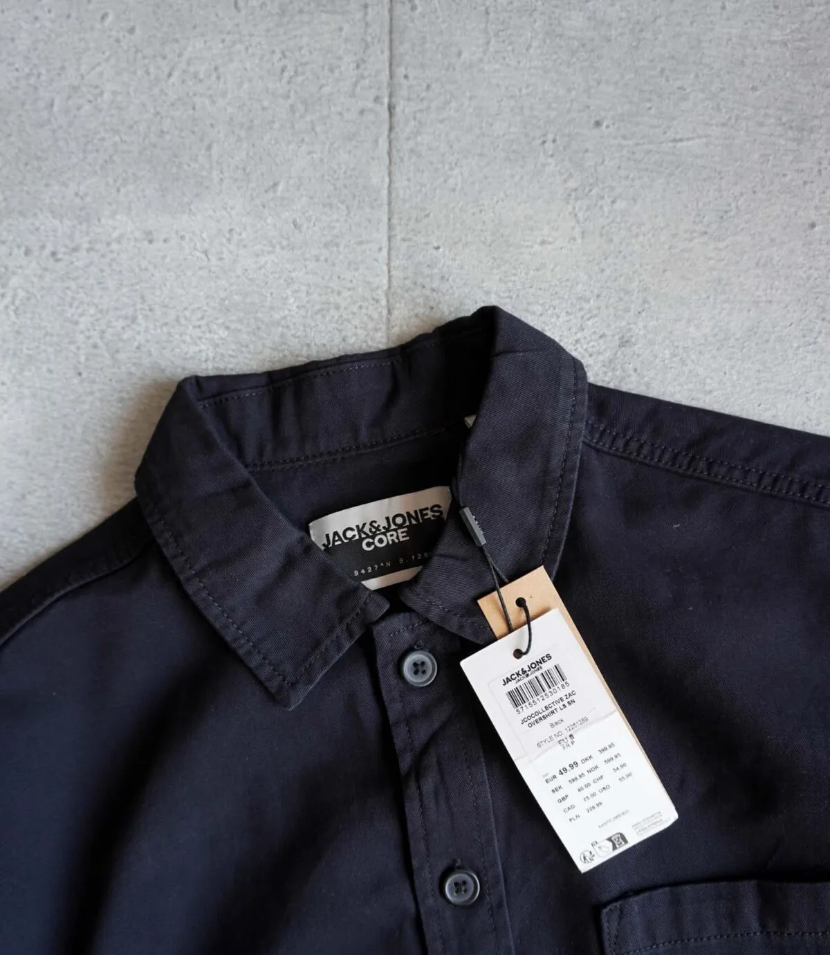 پیراهن کتان سرمه ای تیره Jack&Jones