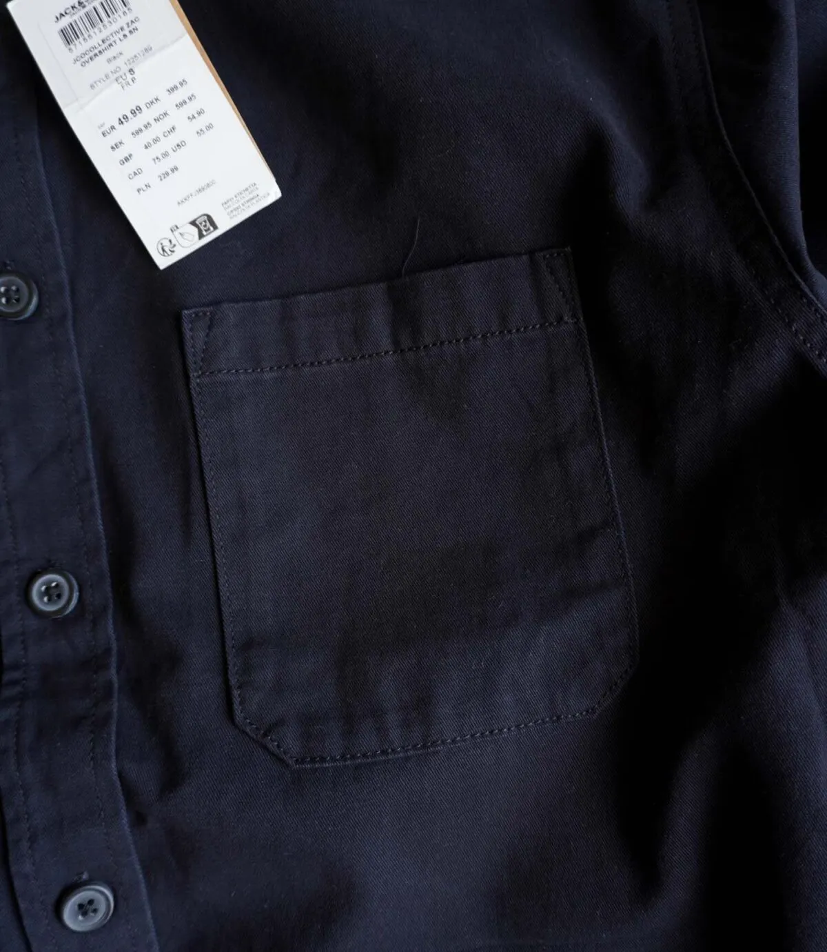 پیراهن کتان سرمه ای تیره Jack&Jones