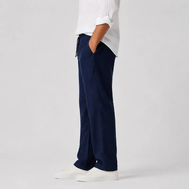 شلوار لینین نخی اورجینال مردانه رنگ سرمه ای برند pull&bear سفارش اسپانیایی مدل راسته کد 2042 شلوار لینین نخی اورجینال مردانه رنگ سرمه ای برند pull&bear سفارش اسپانیایی مدل راسته کد 2042