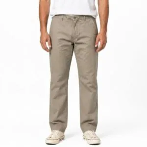 شلوار کتان کنف اورجینال مردانه رنگ نسکافه ای برند pull&bear سفارش اسپانیایی مدل راسته کد 2044
