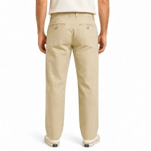 شلوار کتان کنف اورجینال مردانه رنگ نسکافه ای برند pull&bear سفارش اسپانیایی مدل راسته کد 2045