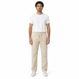 شلوار کنف‌ کمر گتر ‌کرمی pull&bear سفارش اسپانیایی مدل راسته کد 2046