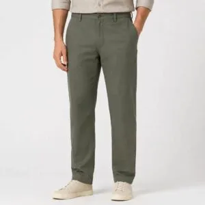 شلوار کتان کنف pull&bear سفارش اسپانیا کمر گتر‌ سبز کد 2047