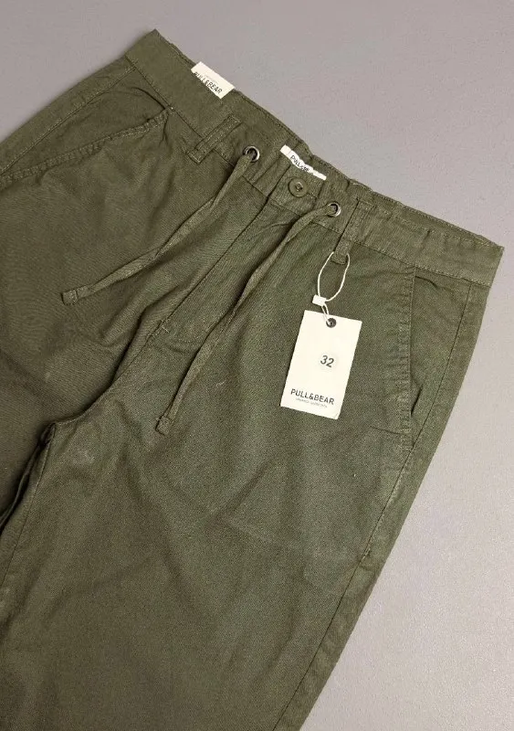 شلوار کتان کنف pull&bear سفارش اسپانیا کمر گتر سبز کد 2047 شلوار کتان کنف pull&bear سفارش اسپانیا کمر گتر سبز کد 2047