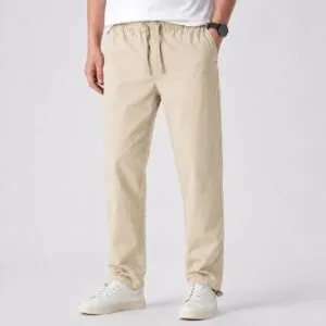 شلوار کنف pull&bear کمر‌کشی اورجینال سفارش اسپانیا کرمی کد 2050