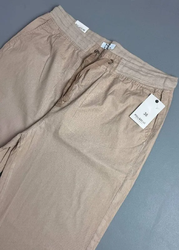 شلوار کتان کنف pull&bear اورجینال نسکافهای کمر کش کد 2053 شلوار کتان کنف pull&bear اورجینال نسکافهای کمر کش کد 2053