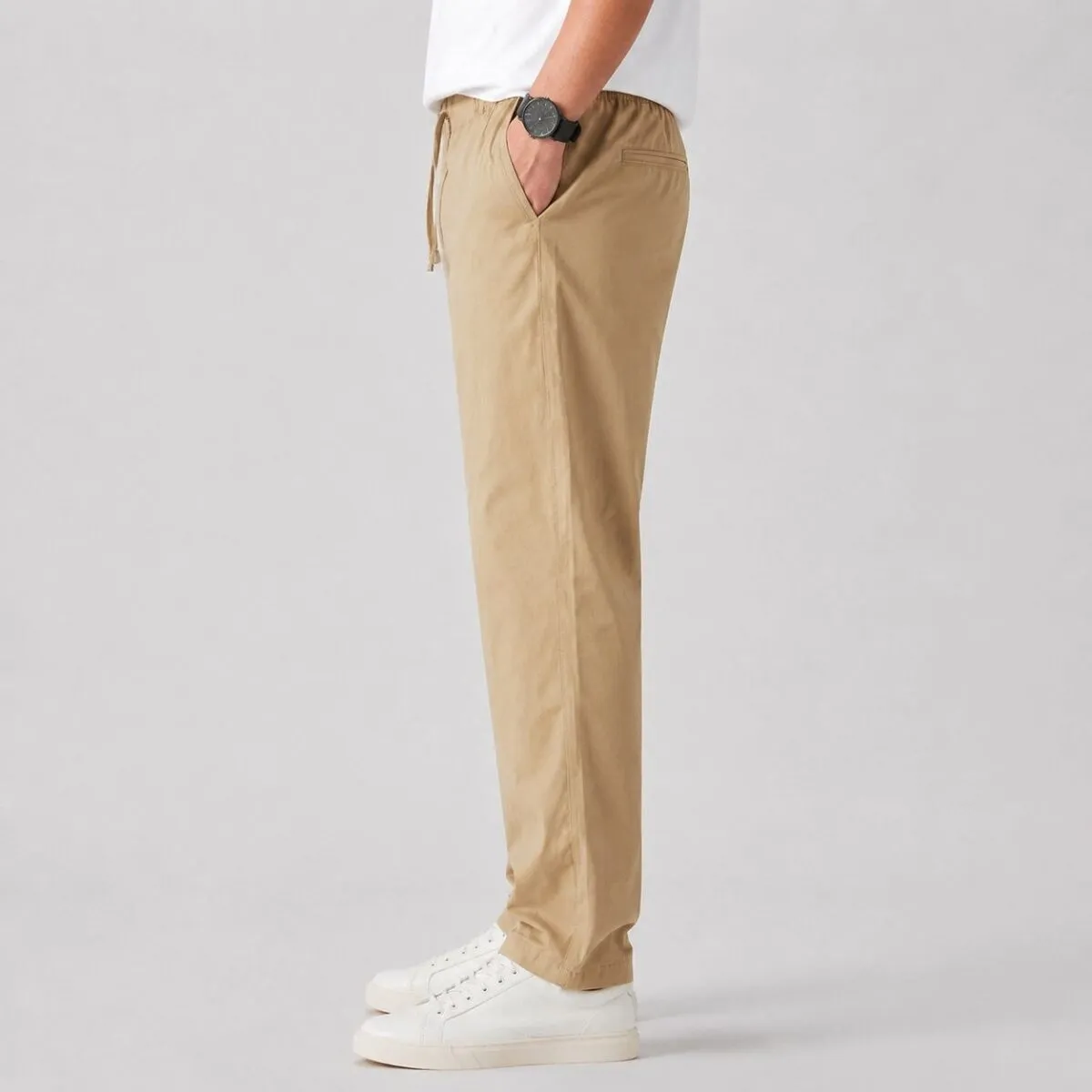 شلوار کتان کنف pull&bear اورجینال رنگ نخودی کمرکش کد 2055 شلوار کتان کنف pull&bear اورجینال رنگ نخودی کمرکش کد 2055