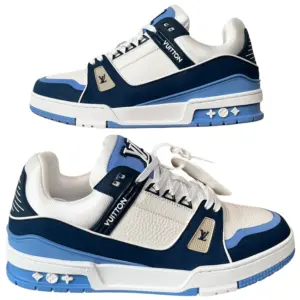 کتونی لویی ویتون سفید سرمه ای-Louis Vuitton Trainer