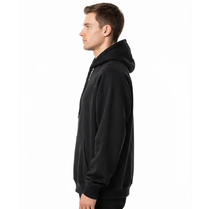 هودی داخل کرکی اورجینال مردانه رنگ مشکی بیسیک گرم بالا برند pull&bear سفارش اسپانیایی تنخوری و قواره نسبتا آزاد کد 180