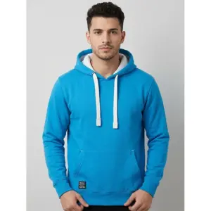 هودی یونیسکس cotton آبی روشن قواره نسبتاً آزاد کد 88