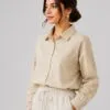 شومیز کتان نخی باکیفیت و بسیار خنک از برند Bershka اسپانیایی کرمی کد 2106 شومیز کتان نخی باکیفیت و بسیار خنک از برند Bershka اسپانیایی کرمی کد 2106