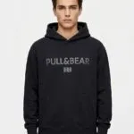 هودی مردانه Pull&Bear مشکی طرح‌دار | کد 156