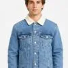 کت جین مردانه Bershka آبی روشن | کد 162 کت جین مردانه Bershka آبی روشن | کد 162