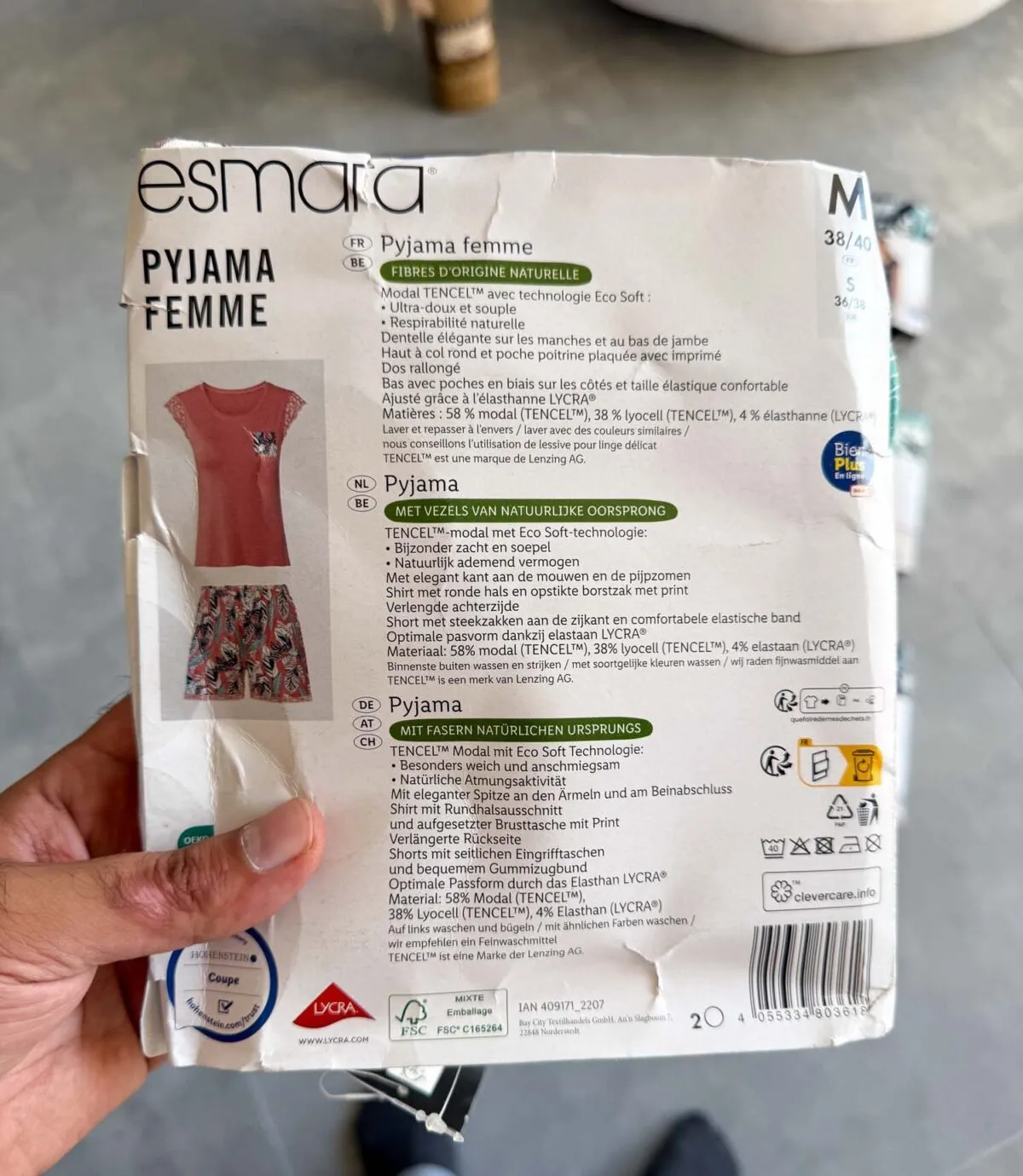 ست تیشرت و شلوارک نخی صورتی Esmara