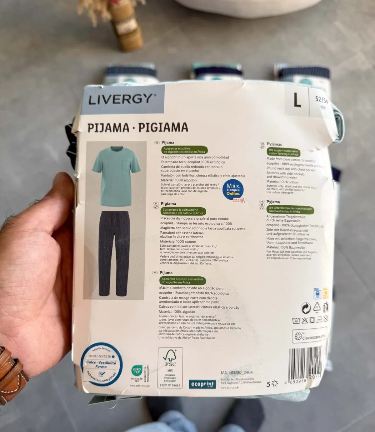 ست تیشرت و شلوار نخی راه راه Livergy