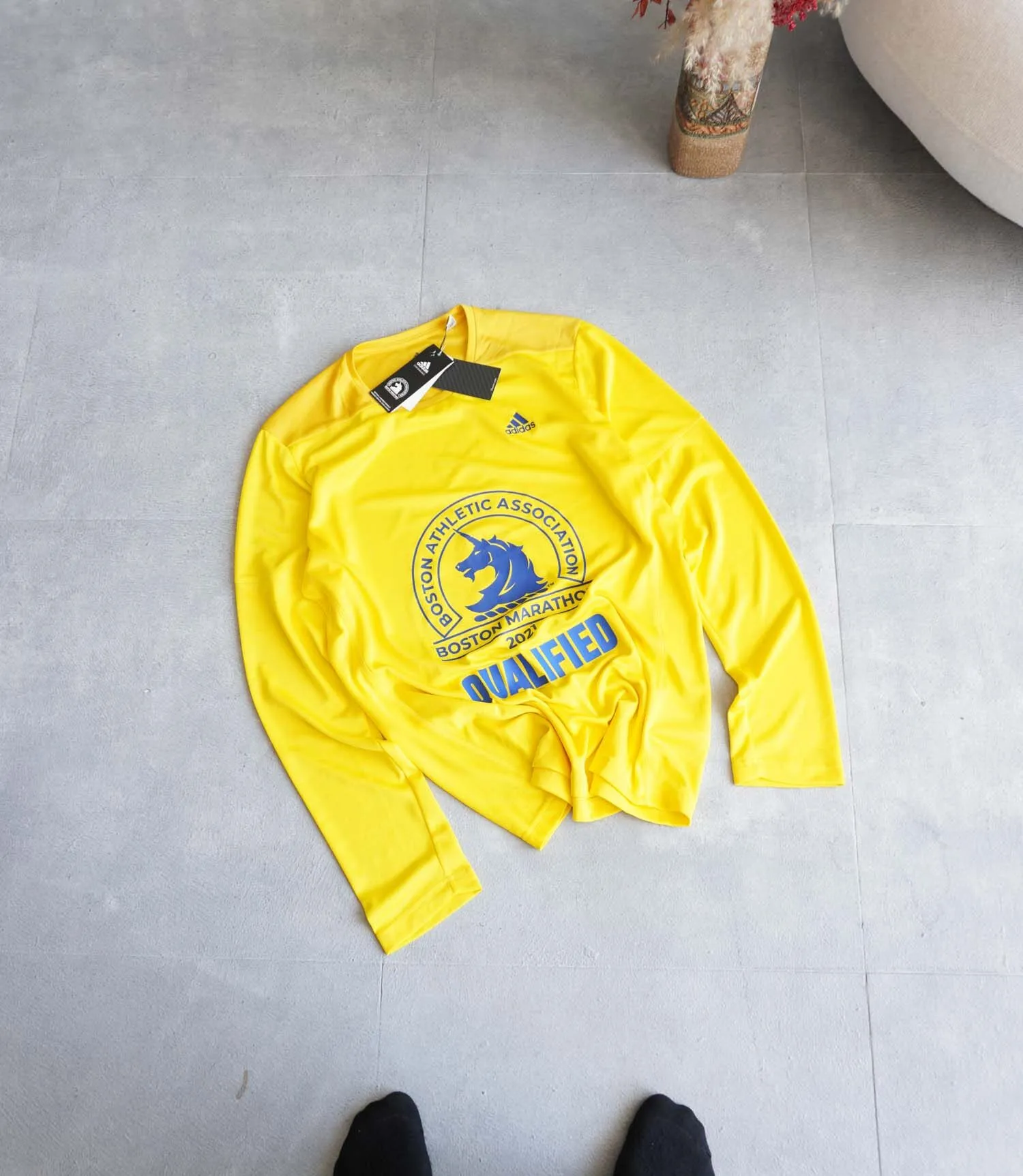 تیشرت ورزشی مردانه زرد آستین بلند Adidas تیشرت ورزشی مردانه زرد آستین بلند Adidas