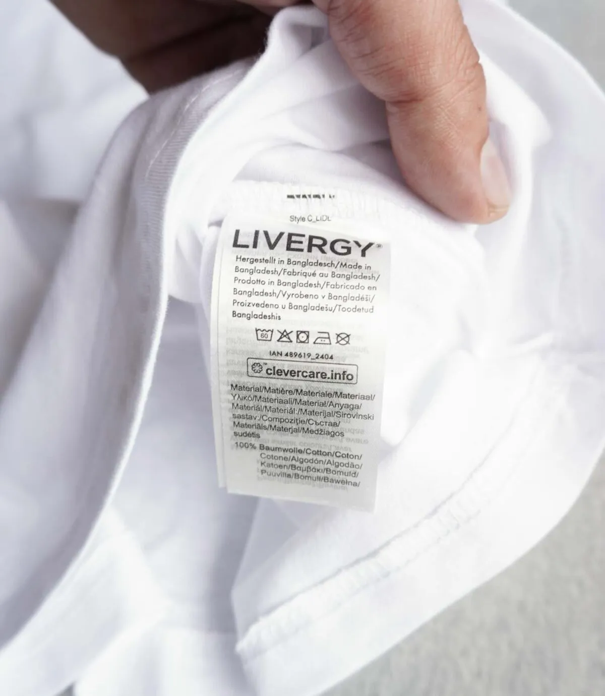 تیشرت بیسیک سفید Livergy